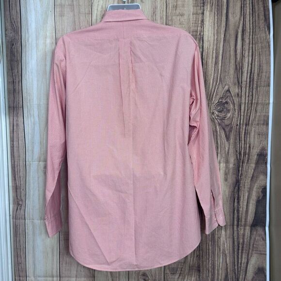 Men's Polo Ralph Lauren Classic Fit orange Check Long Sleeved Button Up Shirt la - Picture 5 of 9